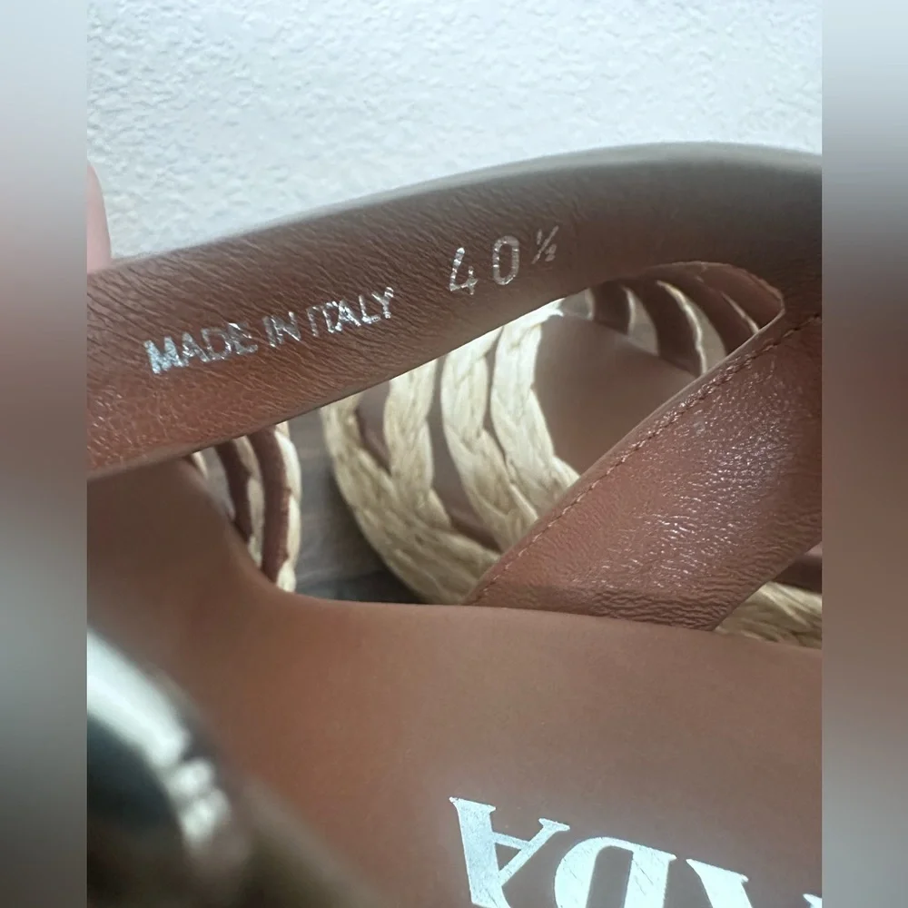 NIB Prada Brown Wedge Sandals